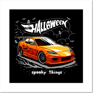 Halloween Mazda RX8 Orange Posters and Art